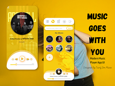 Music Player App UI Design android app app design minimal music music app player ui ux