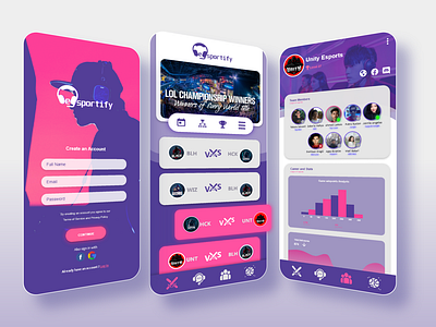 Esportify - Esports organizer, community network app UI