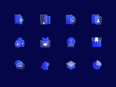Glassmorphism Icons graphic design icon ui