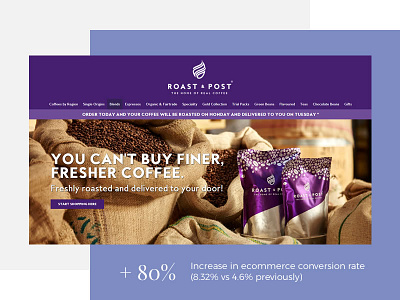 Roast and Post e-commerce website redesign