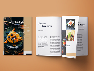 BRUNCH MAGAZINE branding design flat food indesign layout layout design magazine photoshop temple typogaphy