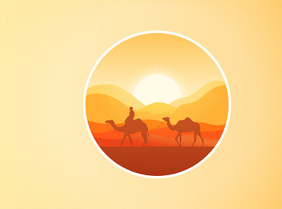 Camel and Desert camel color desert effect flat illustrator indesign logo ui vector