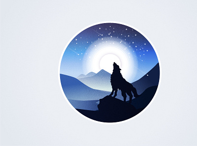 Wolf Nightmare design illustration illustrator logo moon nightmare ui vector wolf