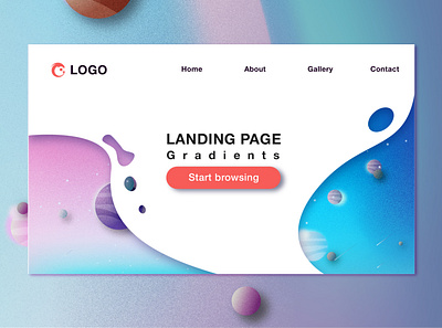 Landing Page branding color design flat icon illustration illustrator landingpage temple ui web