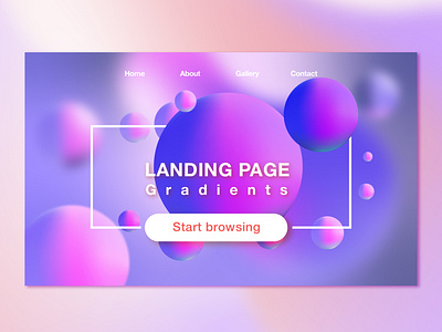 Gradient Landing Page app color design gradient icon illustration illustrator temple ui vector web