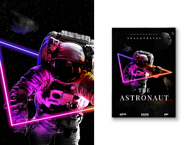 2020 Training - Neon light Colorful Poster astronaut color design neon light poster poster design space temple typography