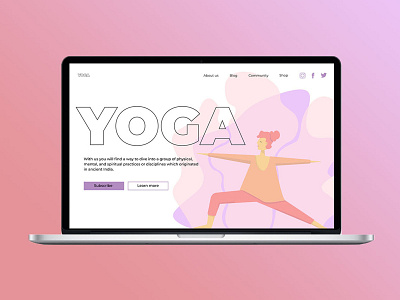 Yoga studio home page design adobe illustrator adobe photoshop adobe xd design graphic design graphicdesign illustration uidesign vector visual design