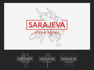 Sarajeva Steak House beef branding bull house logo steak