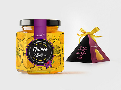 Safron&Co Package Design cuberdons design graphic honey marmelade package stand