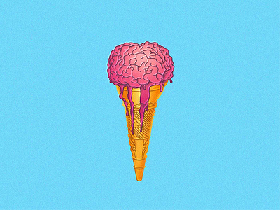 Brain Freeze brain cream freeze ice illustration melting mind