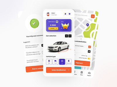 Taxi App (English Version) app app design application delivery app design flat illustration location map maps taxi taxi driver ui uidesign ux uxdesign