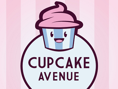 Cupcake Avenue Logo avenue blue cupcake cute design logo pink smile