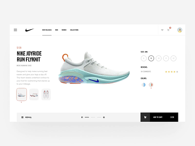 Nike Joyride animation betraydan clean design interaction layout nike simple sneakers typography ui ux web website