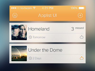 Applist UI app betraydan clean design flat flatui ios7 list ui