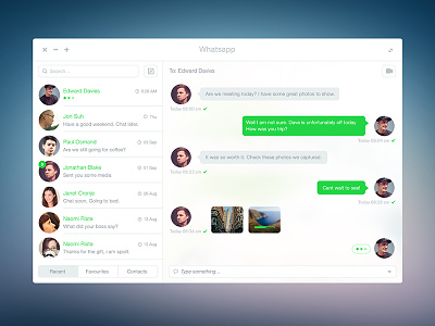 Whatsapp Desktop app betraydan chat client design desktop flat messaging minimal