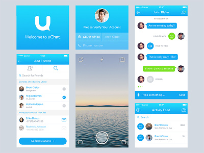 uChat Elements app betraydan chat design minimal mobile photo ui video