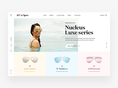 Le Specs Landing Page betraydan clean design glasses landing layout lespecs minimal typography ui ux web