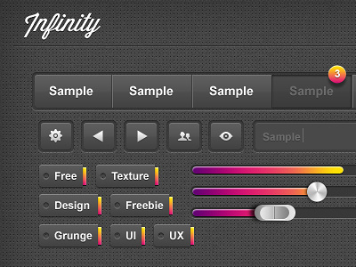 Infinity UI-Kit betraydan button design gradient infinity sliders tags ui ui kit ux