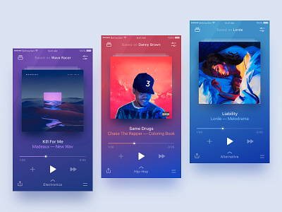 Player Themes app betraydan colorful design minimal music player ui ux