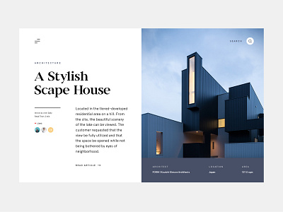 Scape House architecture betraydan clean layout minimal simple typography ui ux web weblayout