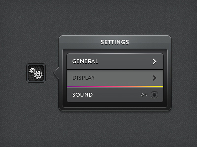 Settings Popup by Daniel Klopper on Dribbble