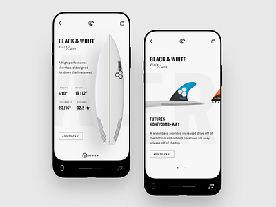 Surfboard + Fin Selector betraydan clean design ecommerce icons minimal mobile prototype surf ui ux