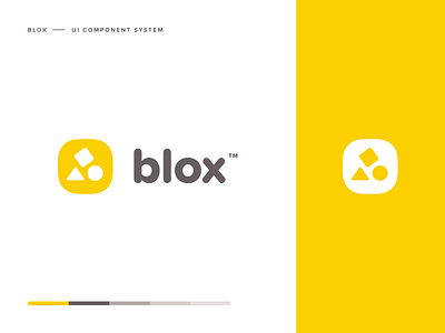 Blox brand branding clean design system logo logomark minimal over sketch ui yellow