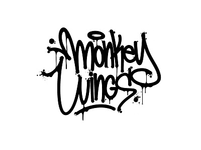 Monkey Wings calligraphy design drip graffiti graphic design ipadpro lettering letters procreate