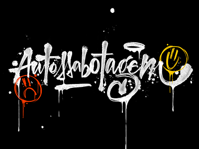 Autossabotagem calligraphy design drip letras lettering letters motion graphics procreate texture
