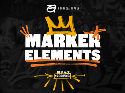 Goodfela Marker Elements elements goodfela goodfelasupply lettering letters marcador marker marker texture photoshop png procreate shapes texture