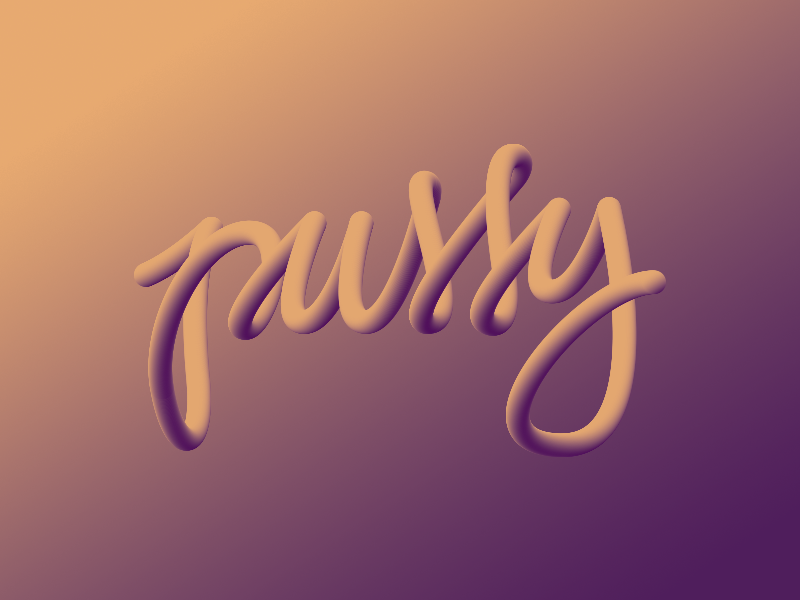 Pussy blend calligraphy illustrator lettering letters