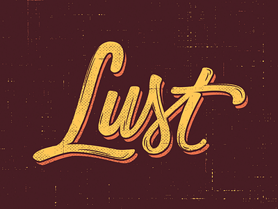 Lust lettering letters lust texture vector