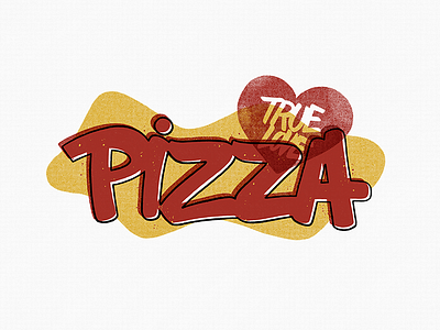 Pizza: True love ♥ halftone letter lettering pizza playoff sticker mule texture