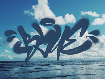 Blue sky, blue sea, blue soul calligraphy drip graffiti letras lettering letters procreate spray