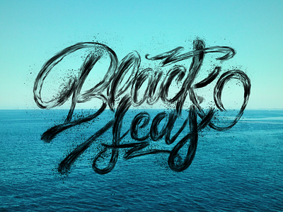 Black seas calligraphy lettering letters procreate texture type typography