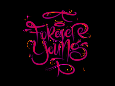 Forever young calligraphy foreveryoung letras lettering letters lights neon