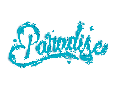 Paradise calligraphy ipadpro lettering procreate texture type water