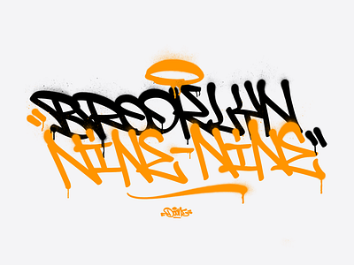 NINE NINE brooklyn99 brushes drips goodfelasupply graffiti lettering letters procreate texture type typography