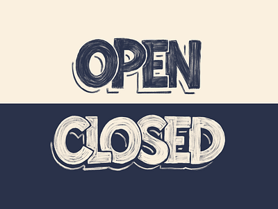 OPEN // CLOSED letras lettering letters procreate texture