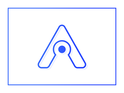 Autis a autis blue border eye letter logo symbol