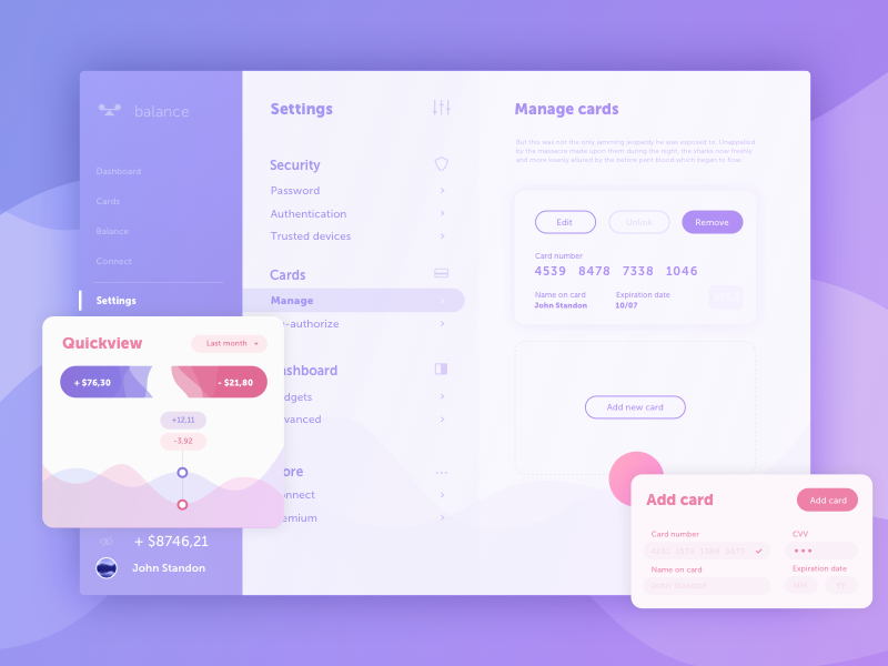 Colour exploration setting app interface design share rebound 007 ui