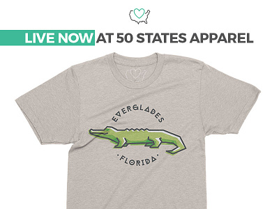 Everglades is live at 50 States Apparel alligator everglades florida gator t shirt tee