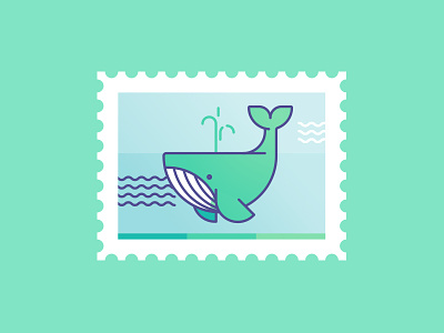 Whale Stamp illustration ocean sea stamp vector whale