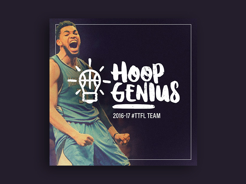 Hoop Genius fantasy league karl-anthony towns hoop genius typography logo nba fantasy kat basketball