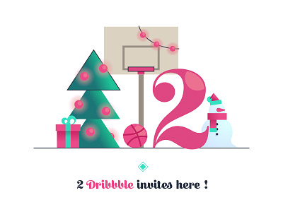 2 Merry Christmas invites giveaway basket basketball draft dribbble gift invites snowman two