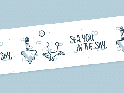 Sea you in the Sky. Custom Tape! lighthouse moon sea sky sticker sticker mule tape whale