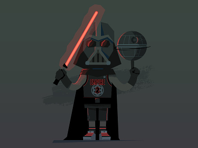 Vader in attack mode. basketball dark side darth vader death star empire illustration lightsaber star wars vader