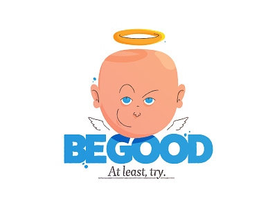 At least, try. angel aureola be good devil good graphic design halo illustration try