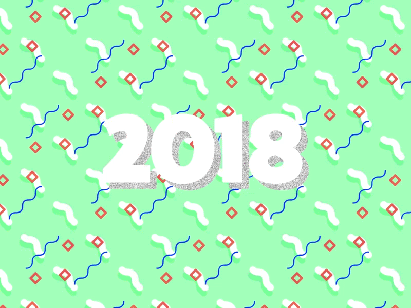 2018. 2018 animated pattern animation motion design new year pattern