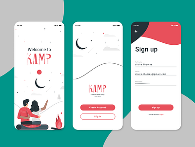 UI App Design | Camp screens design app camp design daily ui dailyui design design ui illustration landing page logo mobile app mobile design mobile ui screen design app ui design uidaily uidesign uidesigns user interface design ux design